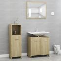 Set Mobili da Bagno 3 pz Rovere Sonoma in Truciolato