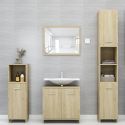 Set Mobili da Bagno 3 pz Rovere Sonoma in Truciolato