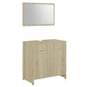 Set Mobili da Bagno 3 pz Rovere Sonoma in Truciolato