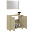 Set Mobili da Bagno 3 pz Rovere Sonoma in Truciolato