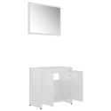 Set Mobili da Bagno 4 pz Bianco Lucido in Truciolato