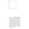 Set Mobili da Bagno 3 pz Bianco in Truciolato