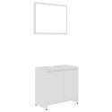 Set Mobili da Bagno 3 pz Bianco Lucido in Truciolato