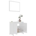 Set Mobili da Bagno 3 pz Bianco Lucido in Truciolato