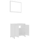 Set Mobili da Bagno 3 pz Bianco Lucido in Truciolato