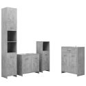 Set Mobili da Bagno 4 pz Grigio Cemento