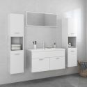 Set Mobili da Bagno Bianco Lucido in Legno Multistrato