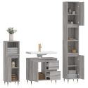 Set Mobili da Bagno 3 pz Grigio Sonoma in Legno Multistrato