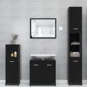 Set Mobili da Bagno 3 pz Nero in Truciolato