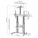 Carrello porta tv grandi dimensioni 60 - 100" su ruote Fabian