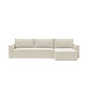 Divano letto matrimoniale con penisola Newilla Lounger - 357 Taura, Off White