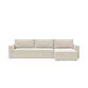 Divano letto matrimoniale con penisola Newilla Lounger - 357 Taura, Off White