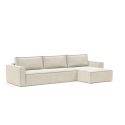 Divano letto matrimoniale con penisola Newilla Lounger - 357 Taura, Off White