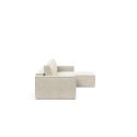 Divano letto matrimoniale con penisola Newilla Lounger - 357 Taura, Off White