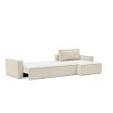 Divano letto matrimoniale con penisola Newilla Lounger - 357 Taura, Off White