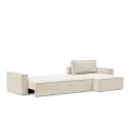 Divano letto matrimoniale con penisola Newilla Lounger - 357 Taura, Off White