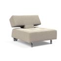 Poltrona con ruote trasformabile in pouf Longhorn - 539 Bouclé Beige