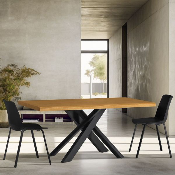 Tavolo da pranzo in legno massello 160 x 90 cm Modern 160