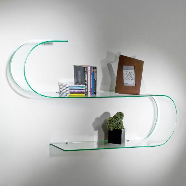 Mensole design in vetro curvato trasparente - Le novità - Smart